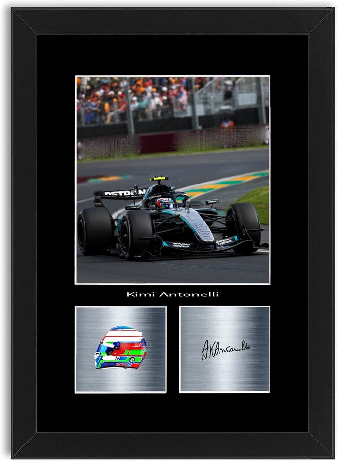 Kimi Antonelli Driver Poster Signed Framed Print Wall Art Gift Idea for f1 Fans