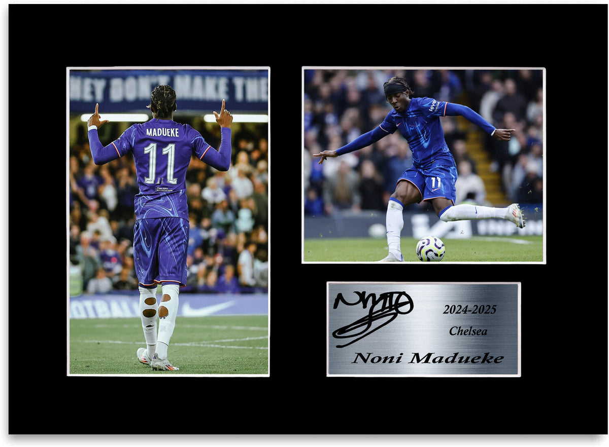 Noni Madueke Chelsea Player mounted display by LJW Prints