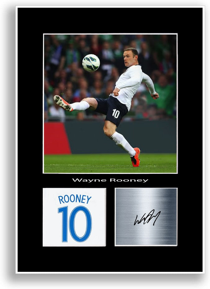 Wayne Rooney Football Player Poster Signed Print Photo A4 Wall Art Gift Idea
