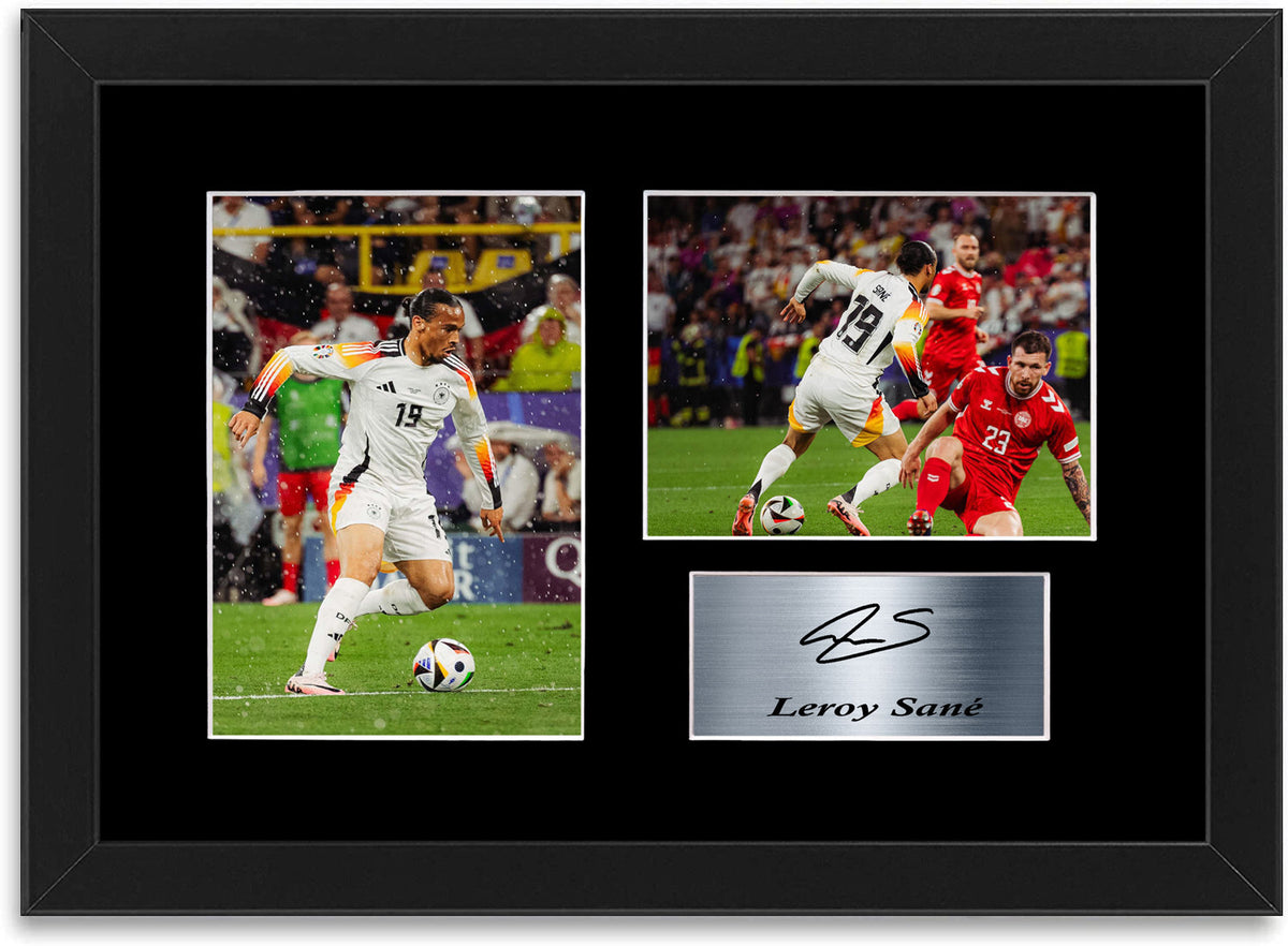 Leroy Sane Germany Euro 2024 Football Player framed print by LJW Prints