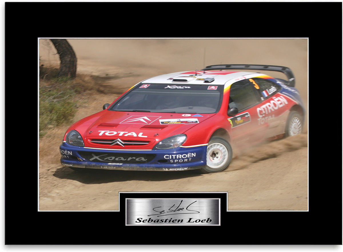 Sebastien Loeb World Rally Champion WRC mounted display by LJW Prints