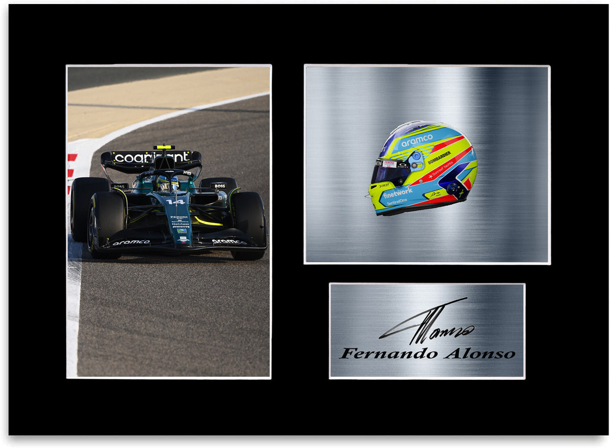 Fernando Alonso Aston Martin F1 Driver Signed Photo Display Poster A4 2023