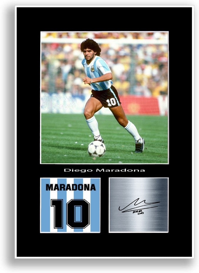 Diego Maradona Football Player Poster Signed Print Photo A4 Wall Art Gift Idea