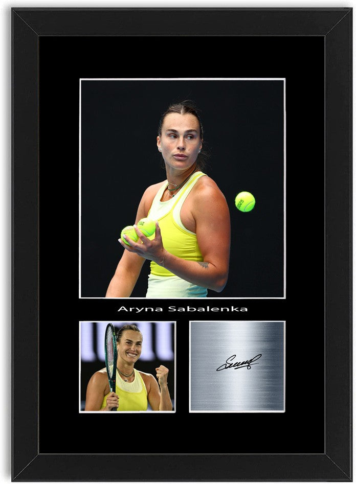 Aryna Sabalenka Tennis Player Print Signed Photo Poster Print A4 Wall Art Framed