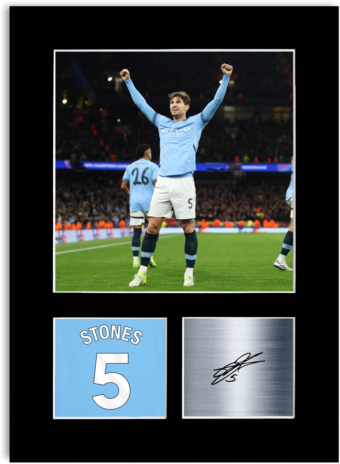 John Stones Football Player Poster Signed Photo Display Mount Print A4 Gift