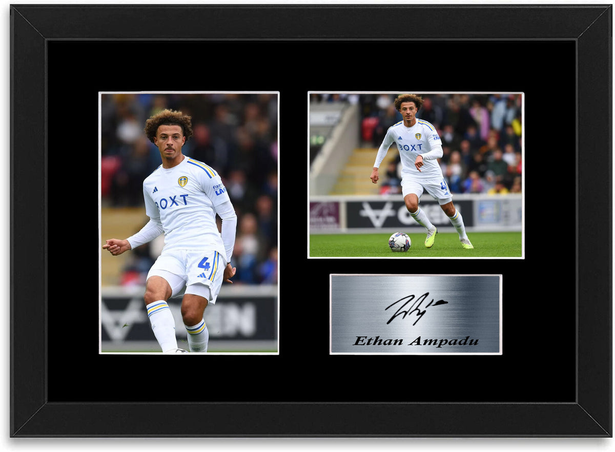 Ethan Ampadu Leeds United Player framed print by LJW Prints