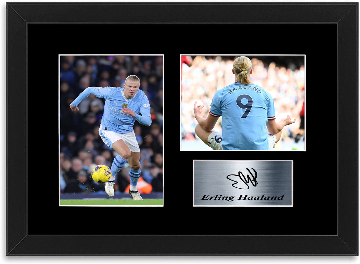 Erling Haaland Man city Player framed print by LJW Prints