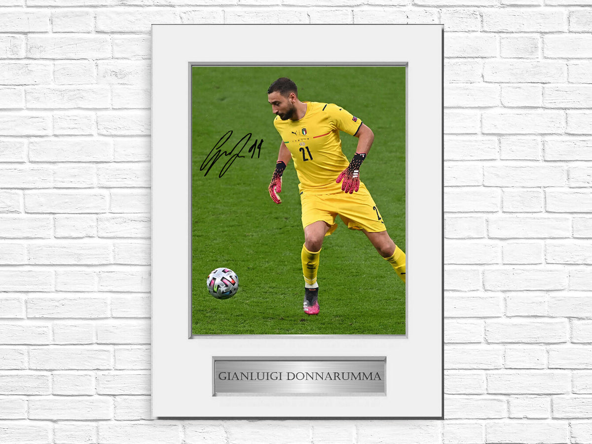 Gianluigi Donnarumma Italy Euro 2020 Football A4 Signed Photo Display Mount Gift