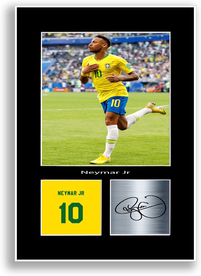 Neymar Jr Brazil Football Player Poster Signed Print Photo A4 Wall Art Gift Idea