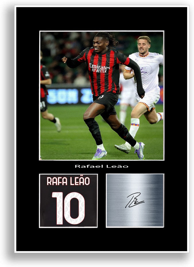 Rafael Leao Football Player Poster Signed Print Photo A4 Wall Art Gift Idea