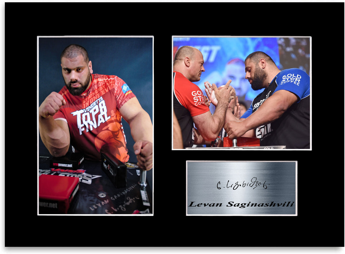 Levan Saginashvili Arm wrestling Champion mounted display by LJW Prints