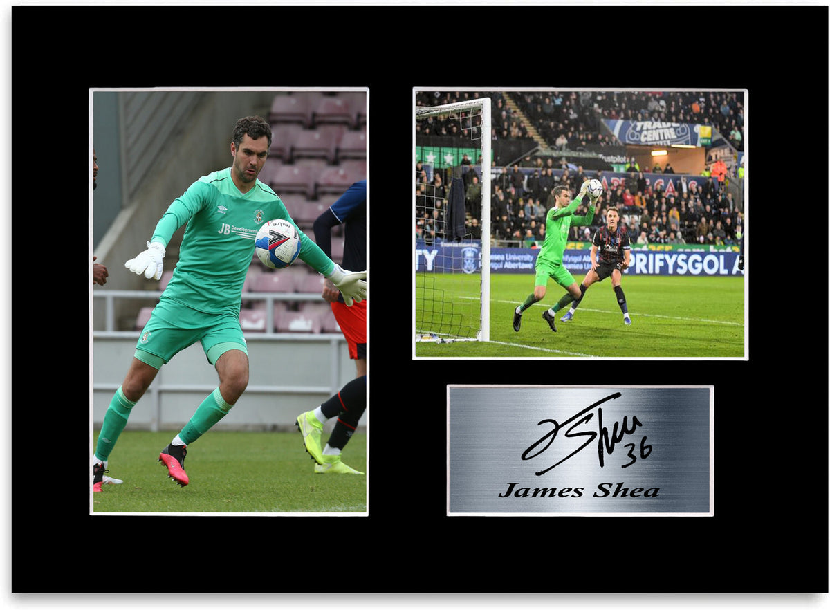 James Shea Luton Player framed print by LJW Prints