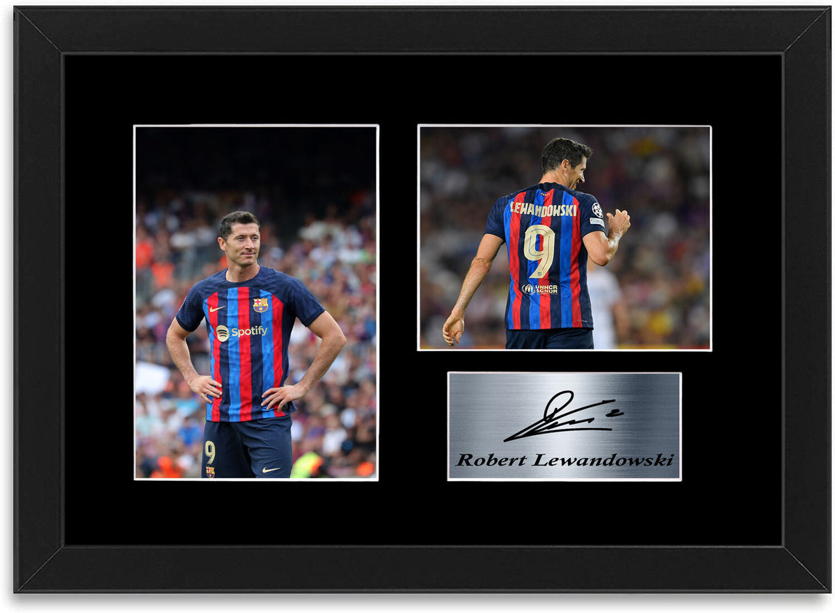 Robert Lewandowski Barcelona Player A4 Printed Signed Photo Display Mount Framed