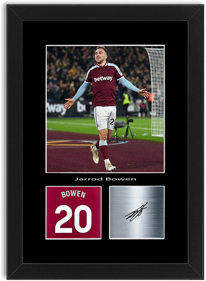 Jarrod Bowen Football Player Poster Signed Print Photo A4 Wall Art Framed