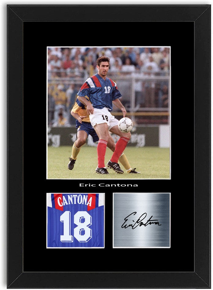 Eric Cantona France Football Player Poster Signed Print Photo Wall Art Framed