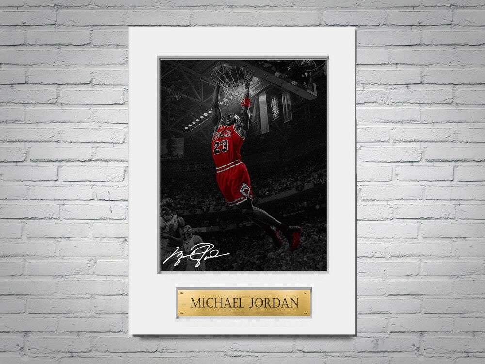 Michael Jordan A4 Printed Signed Autograph Photo Display Mount Gift