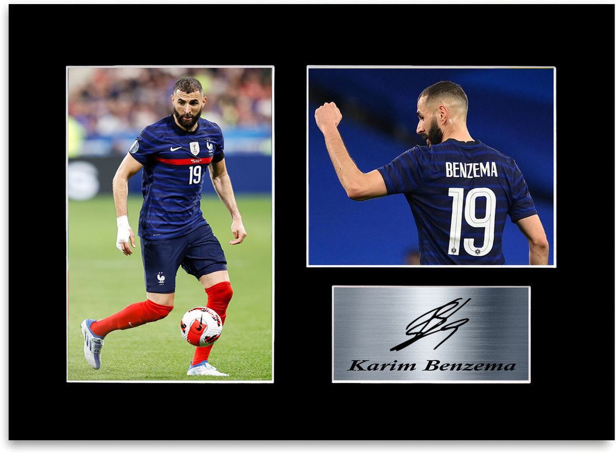 Karim Benzema France Football Player Signed Photo Display Mount Poster Gift A4