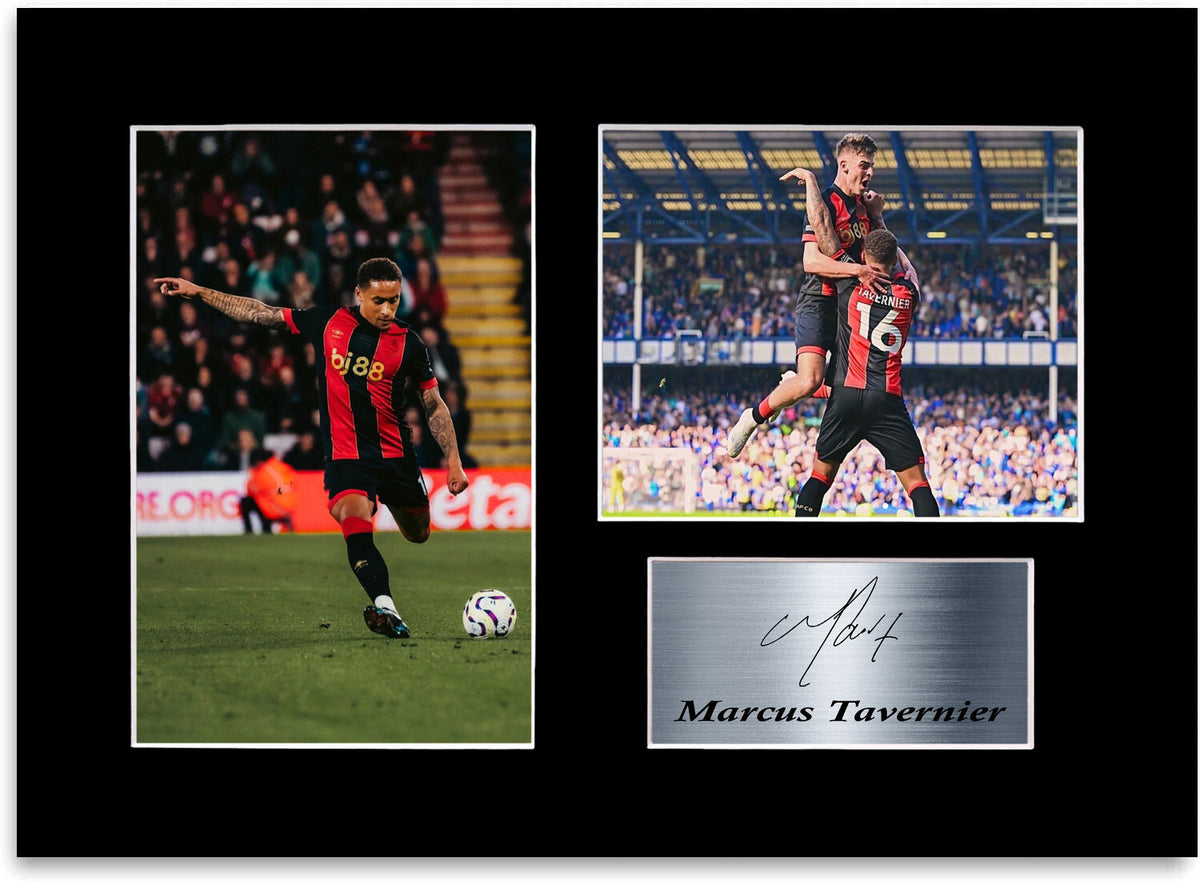 Marcus Tavernier Bournemouth Player mounted display by LJW Prints