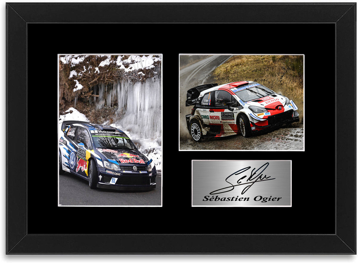 Sebastien Ogier World Rally Champion WRC Signed Photo Display Mount A4 Framed