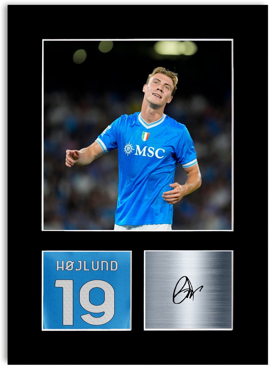 Rasmus Hojlund Football Player Poster Signed Photo Display Mount Print A4 Gift