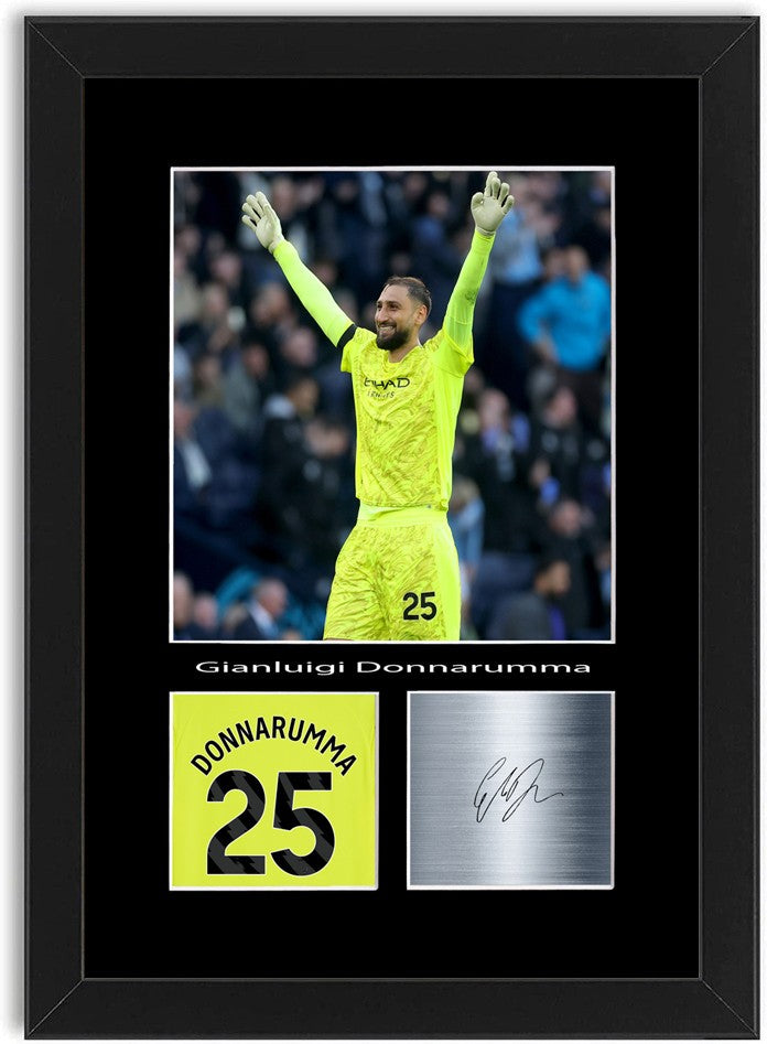 Gianluigi Donnarumma Football Player Poster Signed Print Photo Wall Art Framed