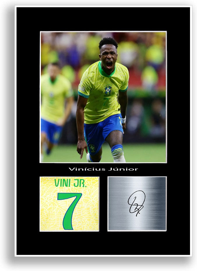 Vini Jr Brazil Football Player Poster Signed Print Photo A4 Wall Art Gift Idea