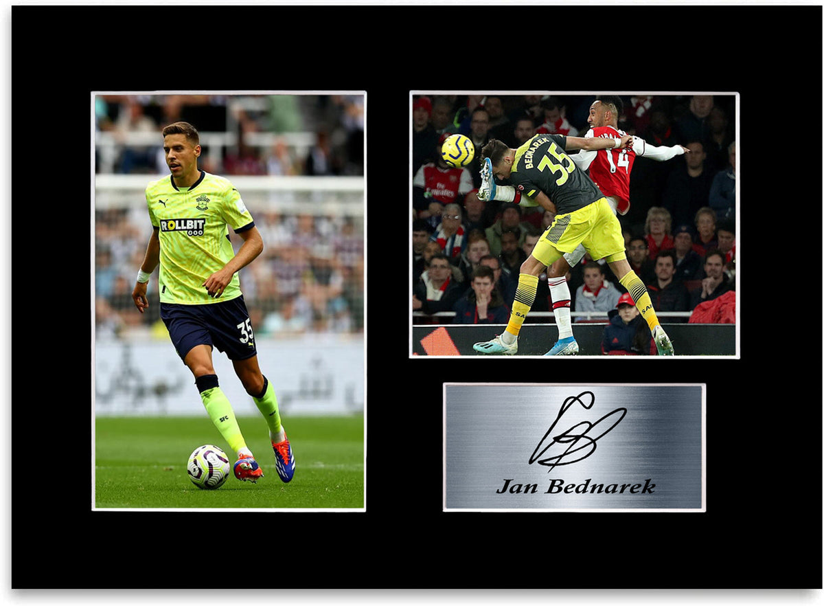 Jan Bednarek Southampton Player framed print by LJW Prints