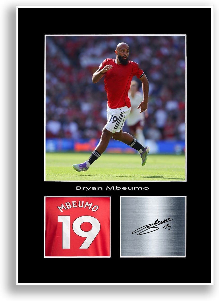 Bryan Mbeumo Football Player Poster Signed Print Photo A4 Wall Art Gift Idea