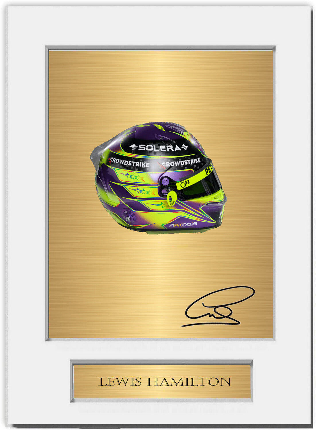 Lewis Hamilton Formula 1 Driver 2024 Helmet mounted display by LJW Prints