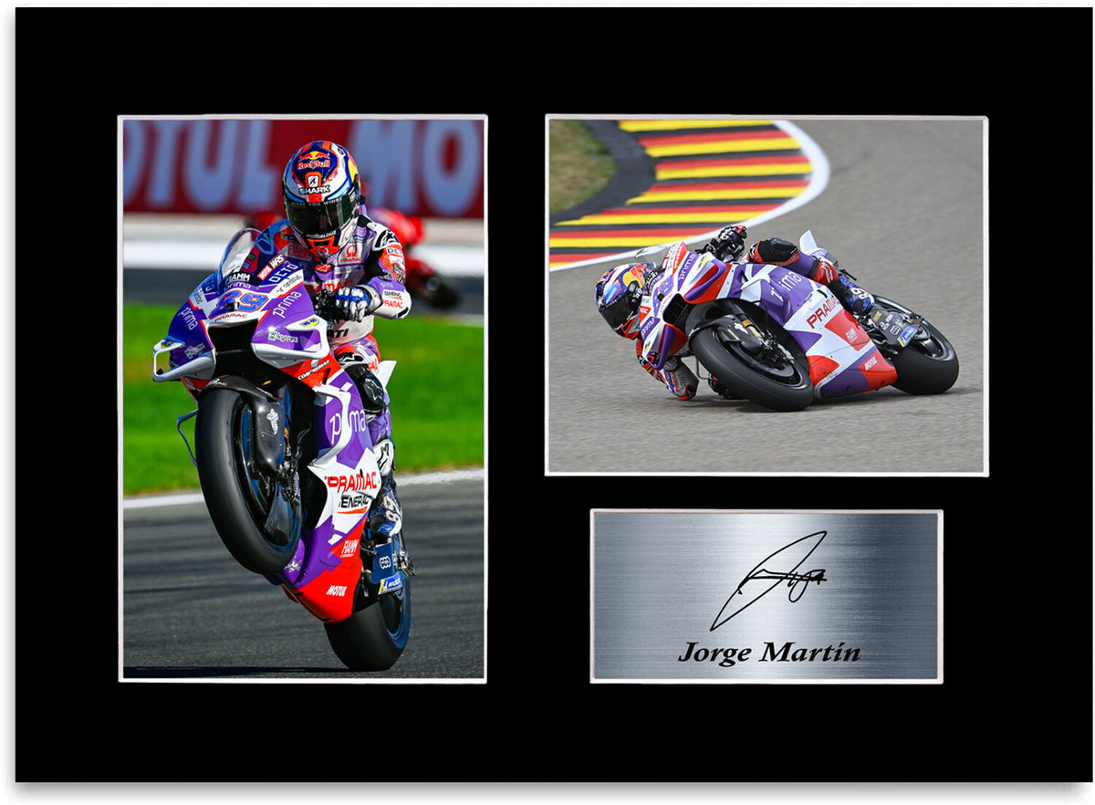 Jorge Martin Motorcycle Racer Poster Signed Photo Display Mount A4