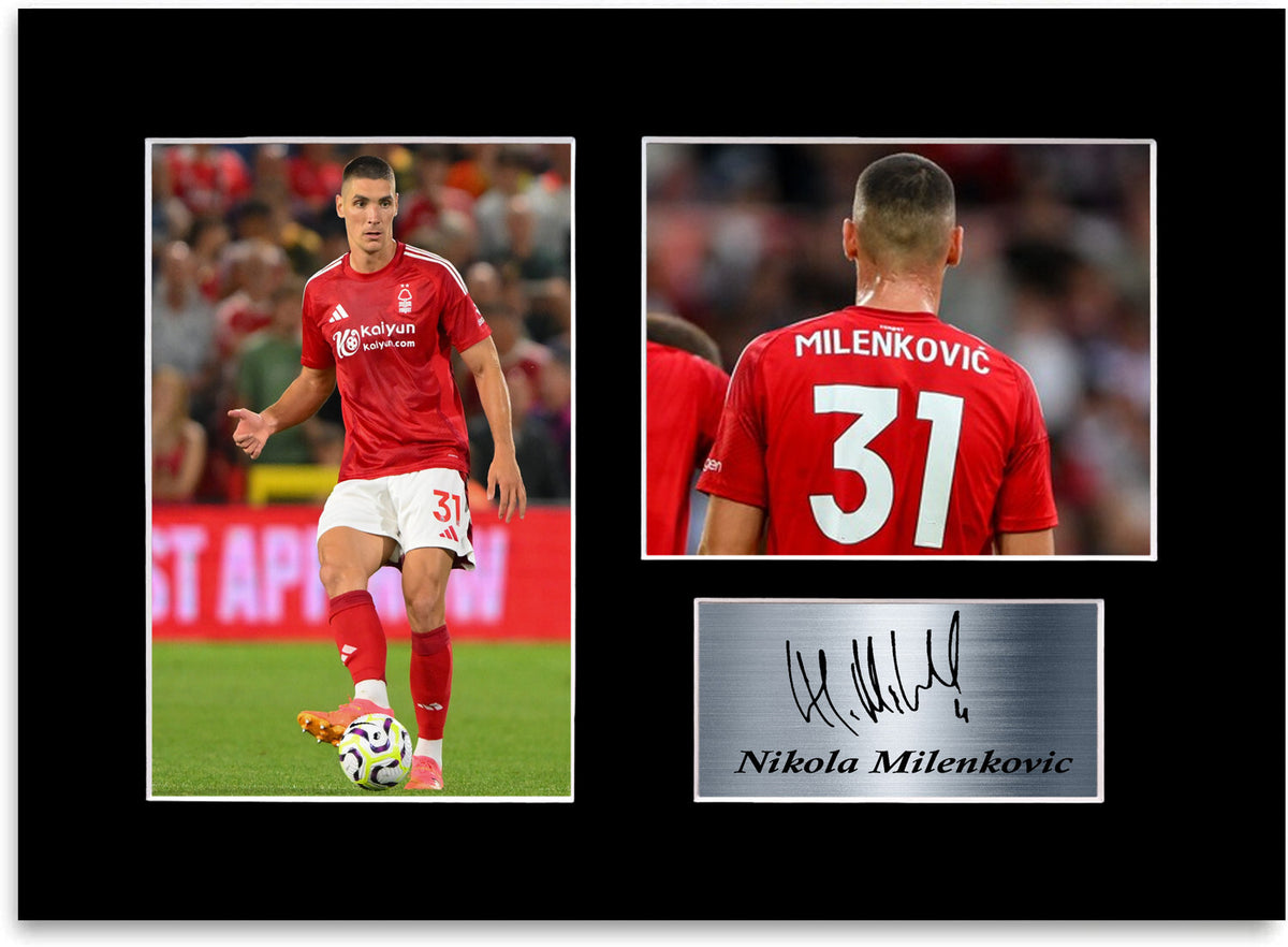 Nikola Milenkovic Nottingham Forest Player framed print by LJW Prints