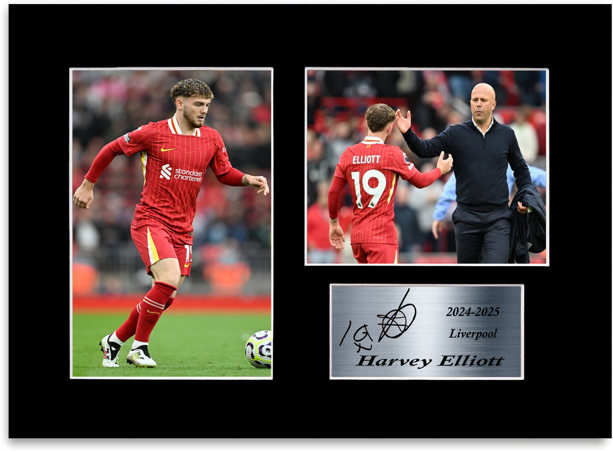 Harvey Elliott Liverpool Player mounted display by LJW Prints