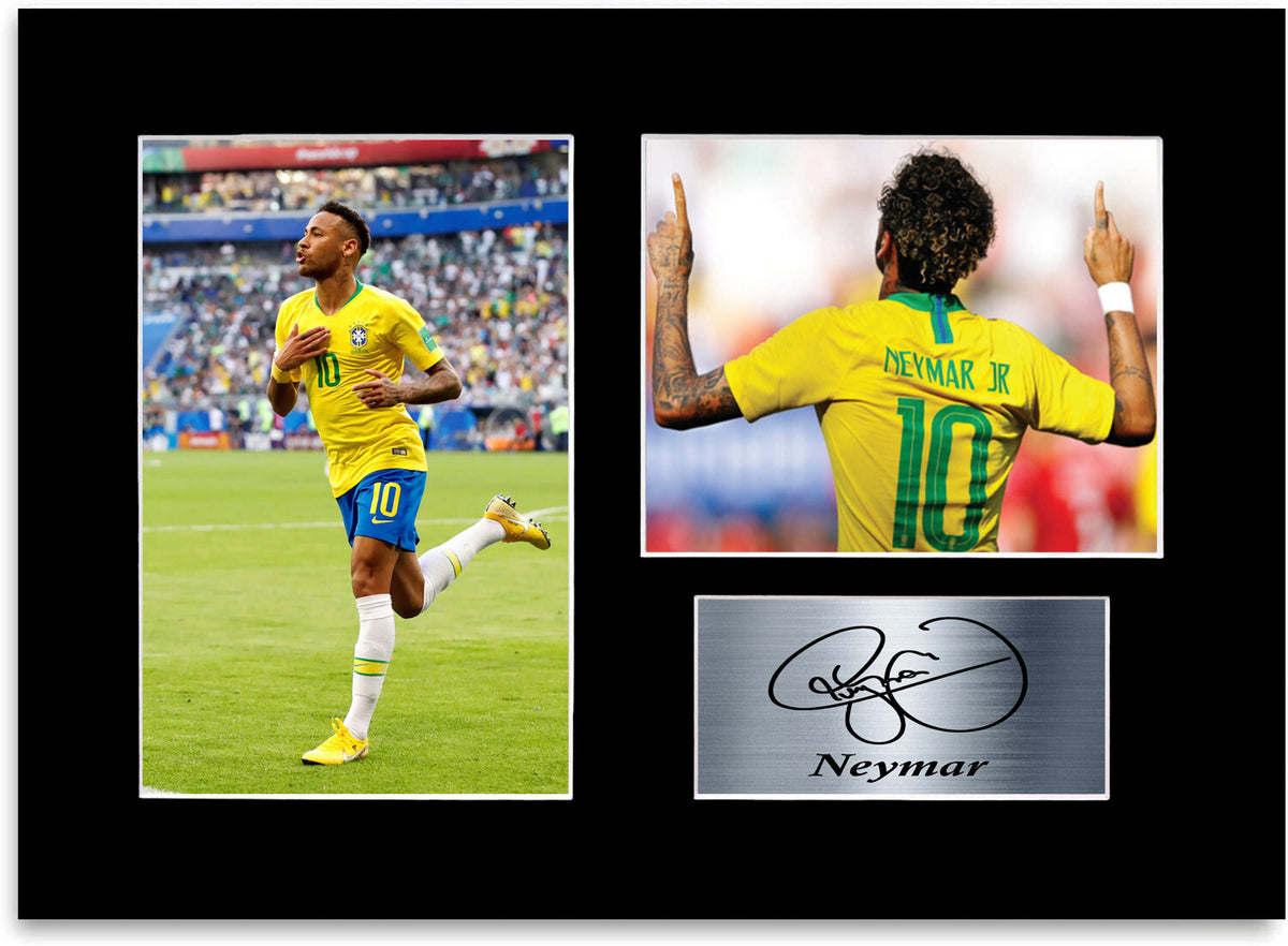 Neymar Brazil PSG Player Signed Autograph Photo Display Mount Gift A4