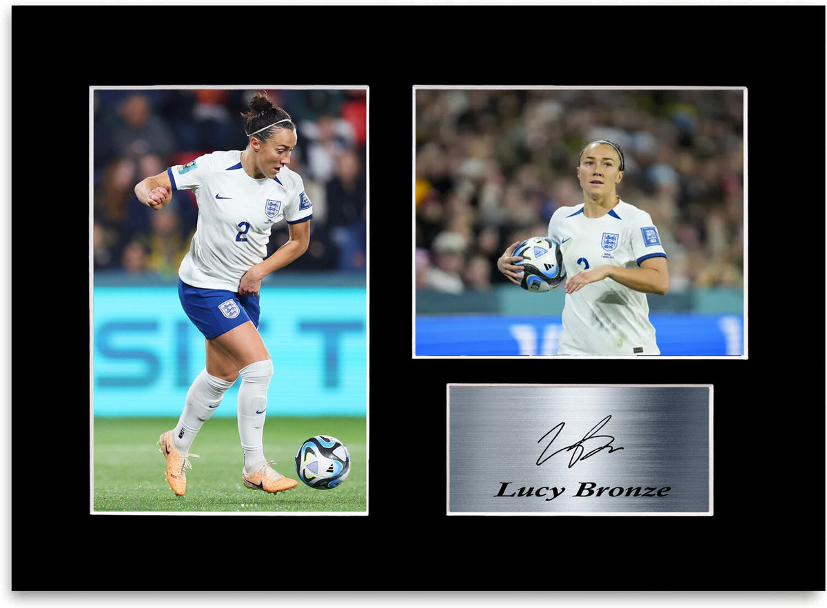 Lucy Bronze England mounted display by LJW Prints