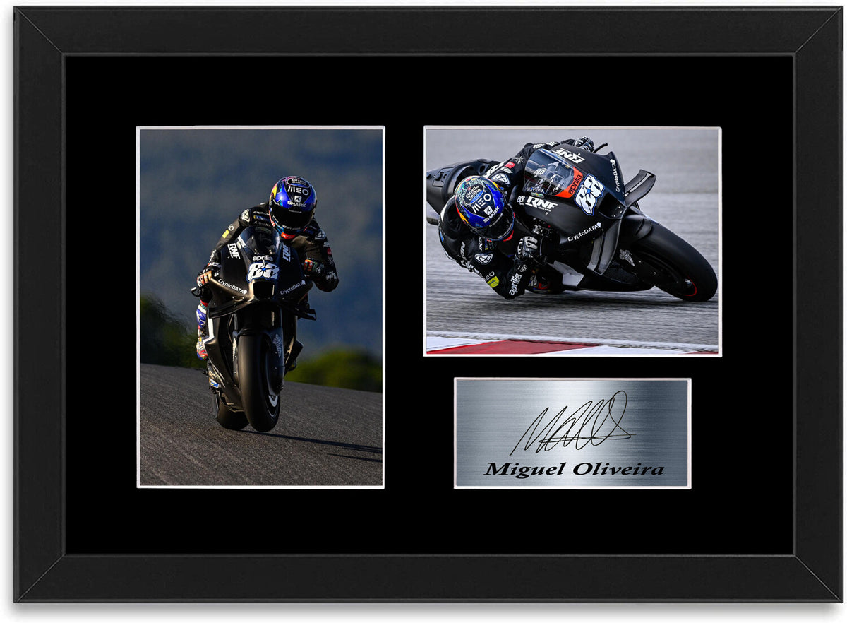Miguel Oliveira Motorcycle Racer Poster Signed Photo Display Mount A4