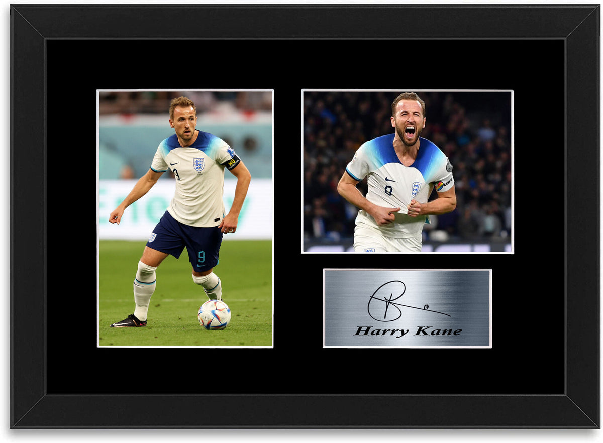 Harry Kane England Player Printed Signed Photo Display Mount Gift A4 Framed
