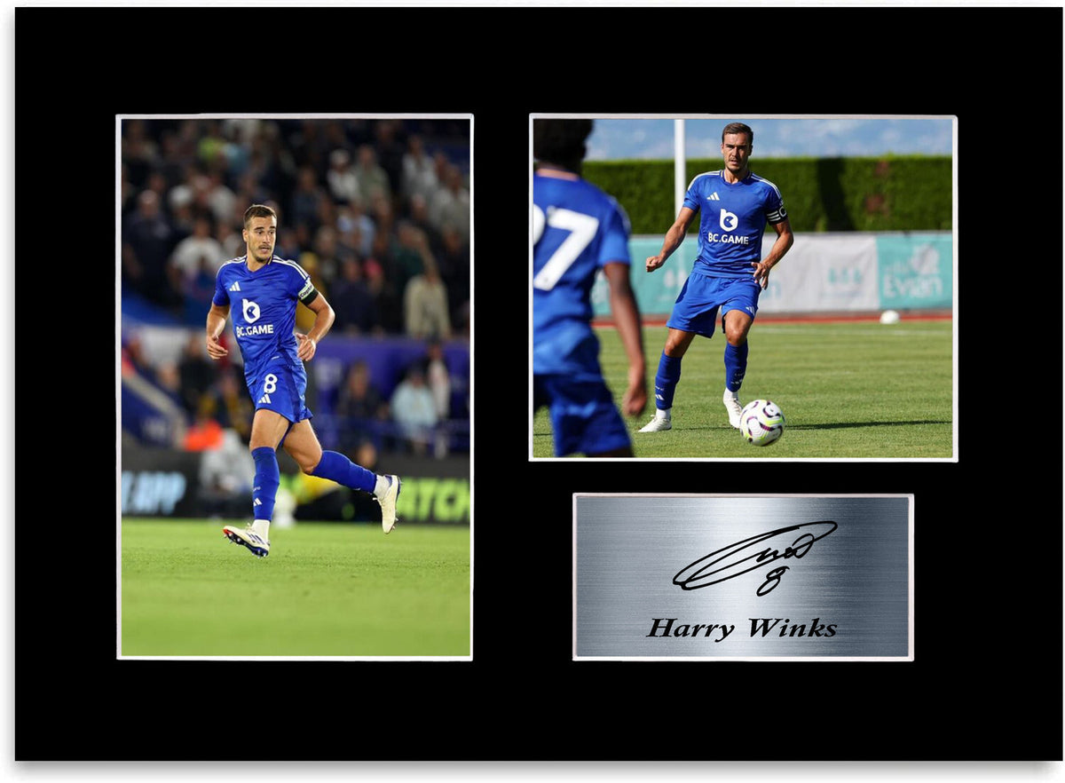 Harry Winks Leicester Player mounted display by LJW Prints
