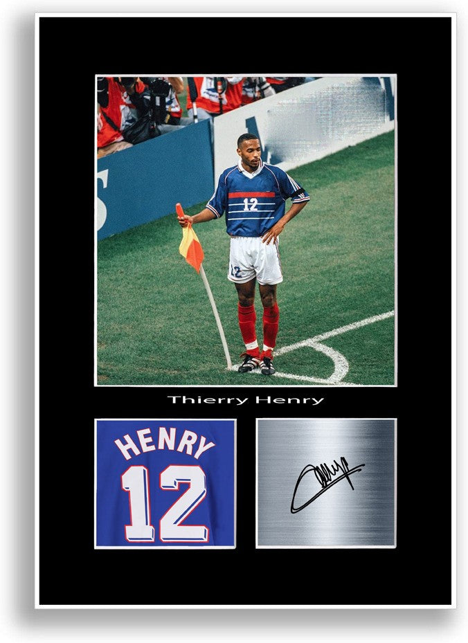 Thierry Henry Football Player Poster Signed Print Photo A4 Wall Art Gift Idea
