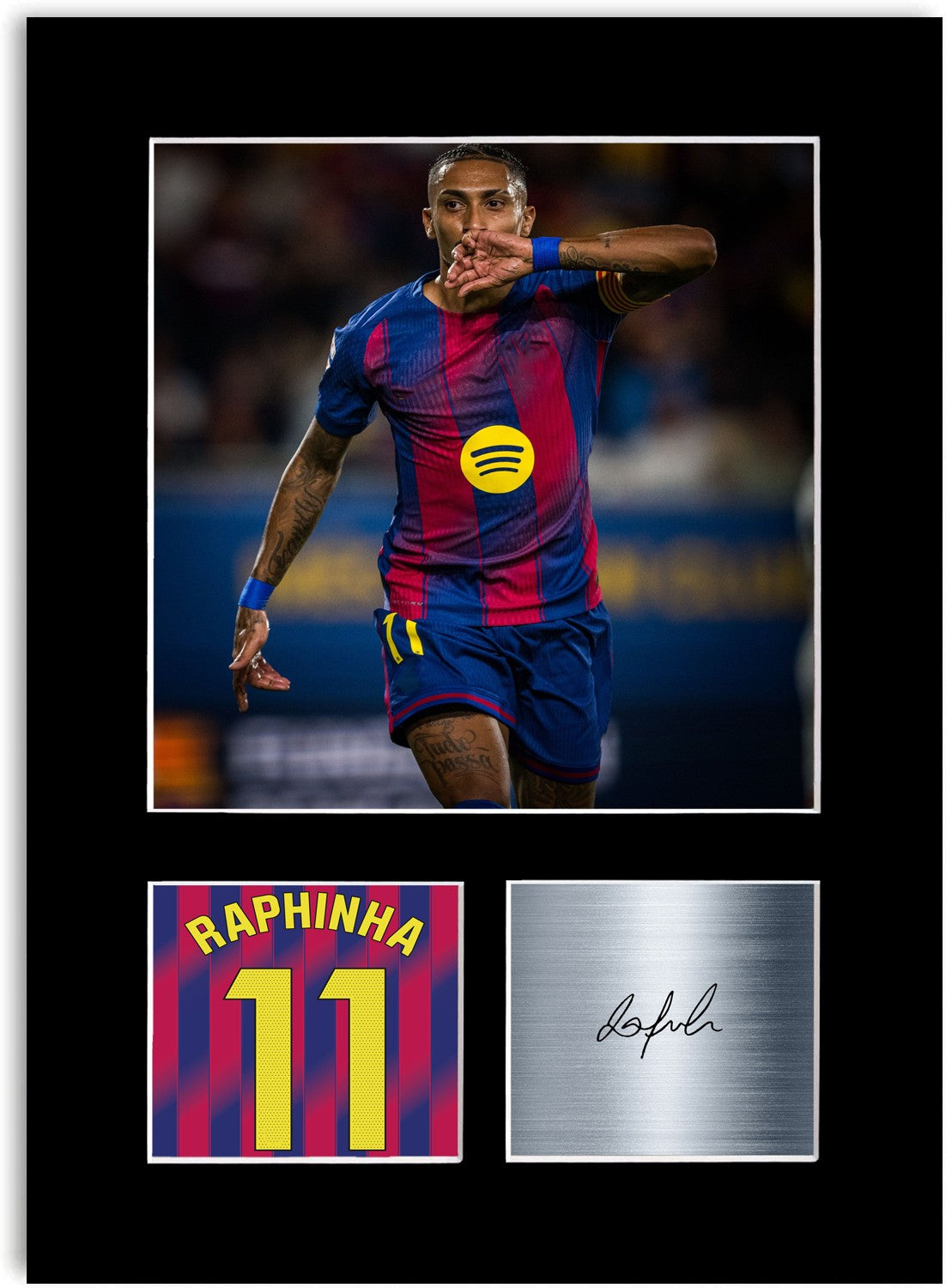 Raphinha Football Player Poster Signed Photo Display Mount Print A4 Gift
