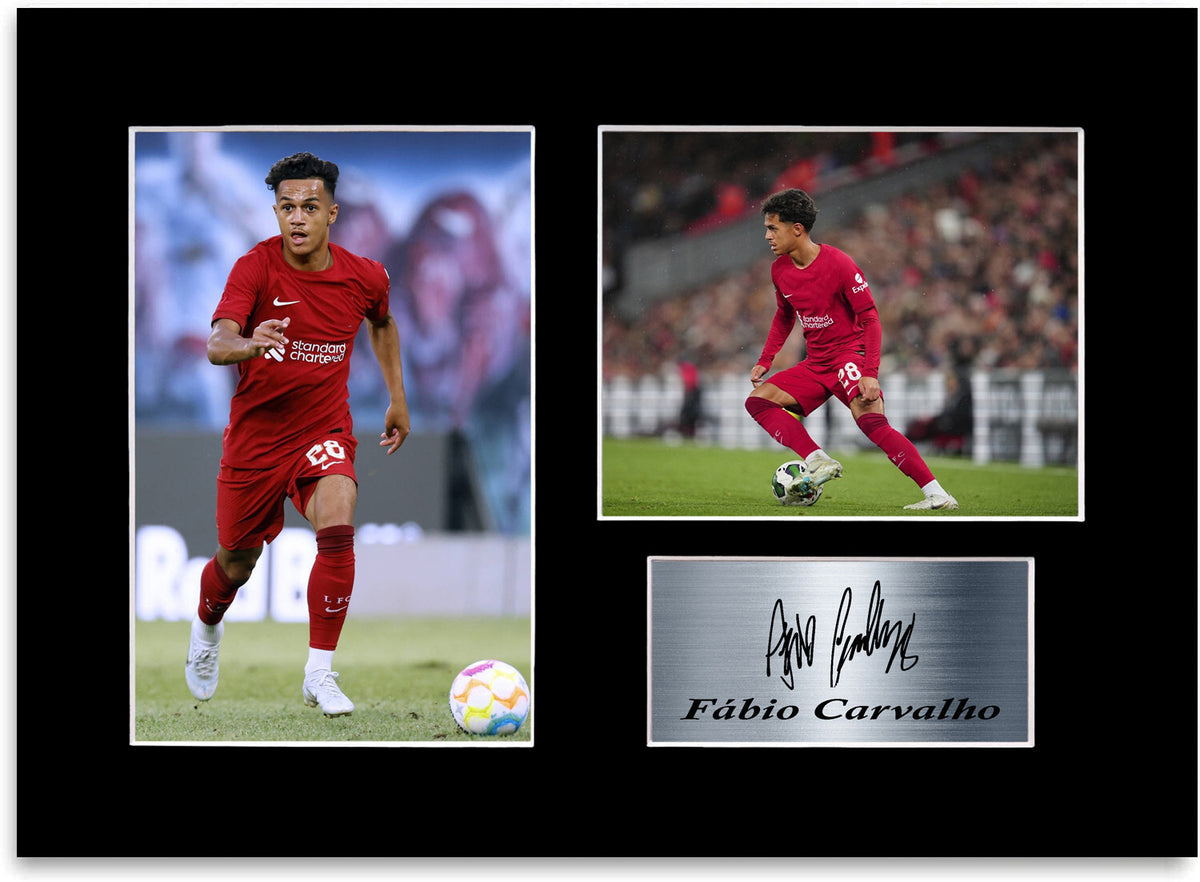 Fabio Carvalho Liverpool Player mounted display by LJW Prints