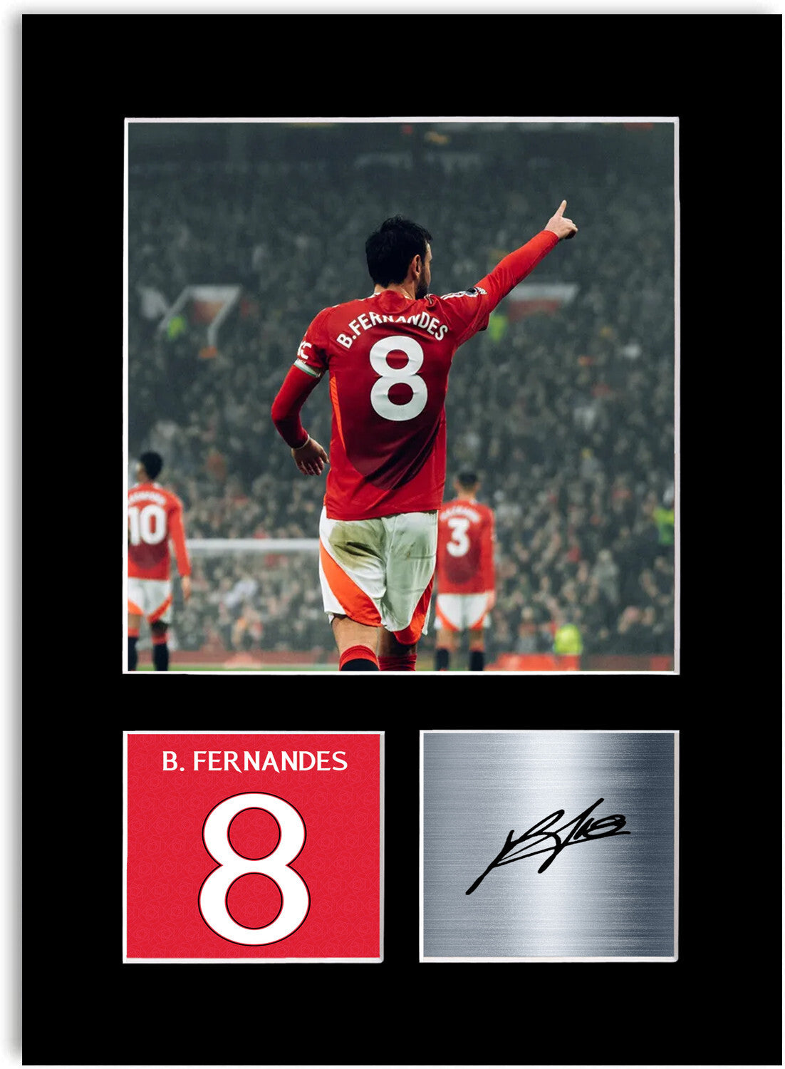 Bruno Fernandes Man United Player mounted display by LJW Prints