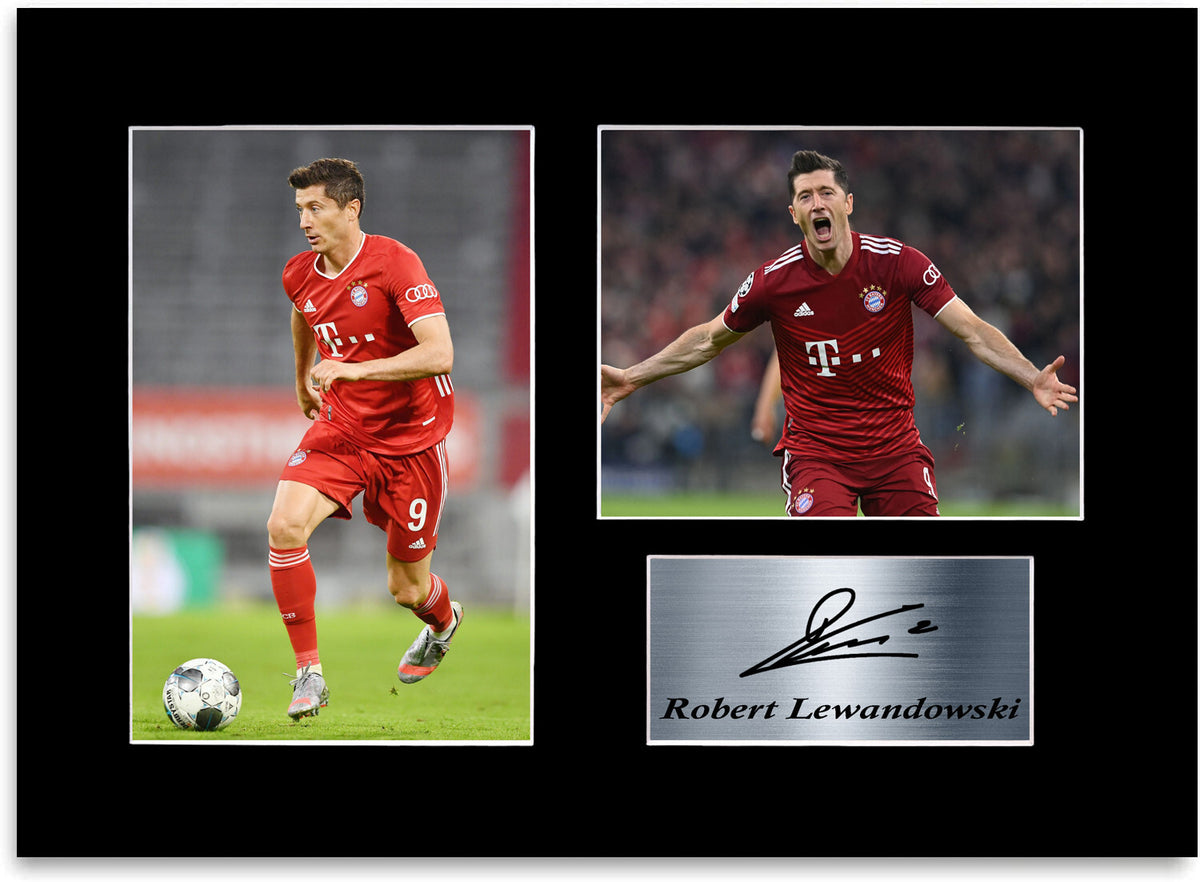 Robert Lewandowski Bayern München Player A4 Signed Photo Display Mount Gift