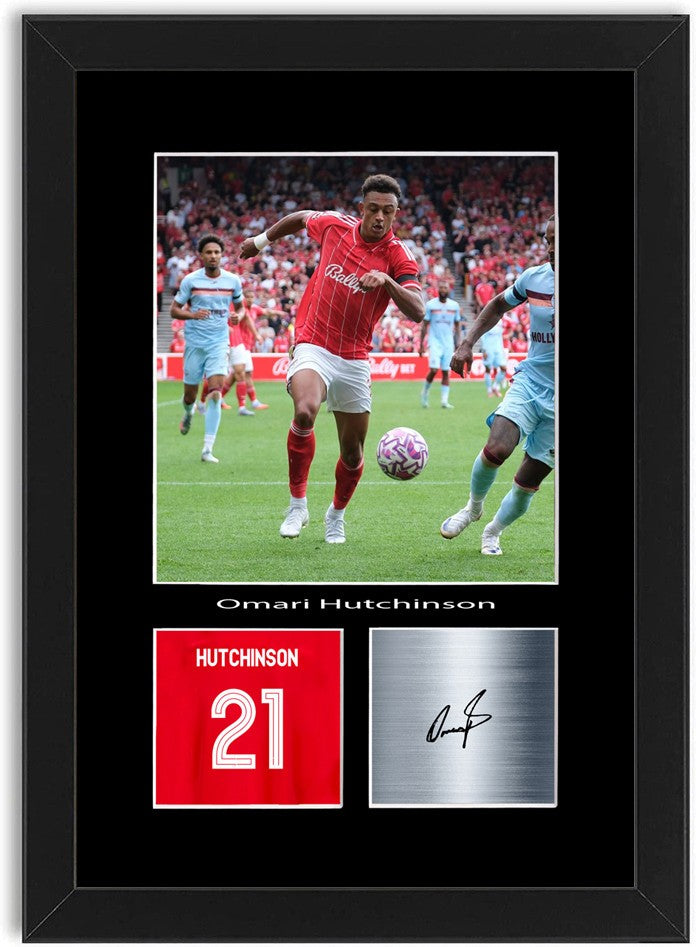 Omari Hutchinson Football Player Poster Signed Print Photo A4 Wall Art Framed