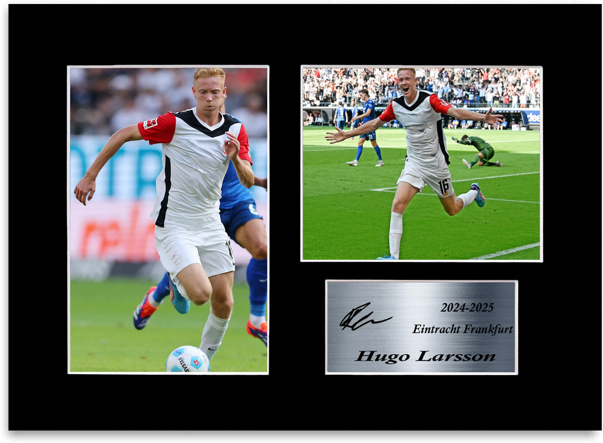 Hugo Larsson Football Player framed print by LJW Prints