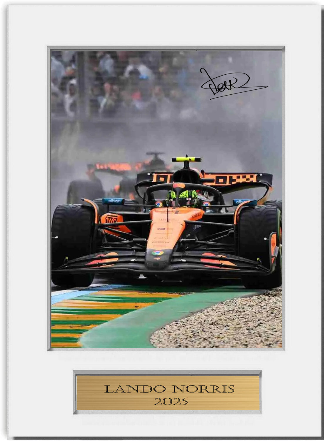Lando Norris For F1 Fans 2025 mounted display by LJW Prints