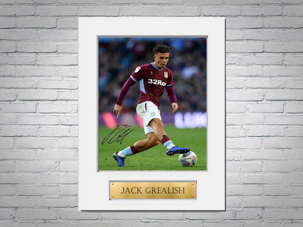 Jack Grealish Aston Villa A4 Printed Signed Autograph Photo Display Mount Gift