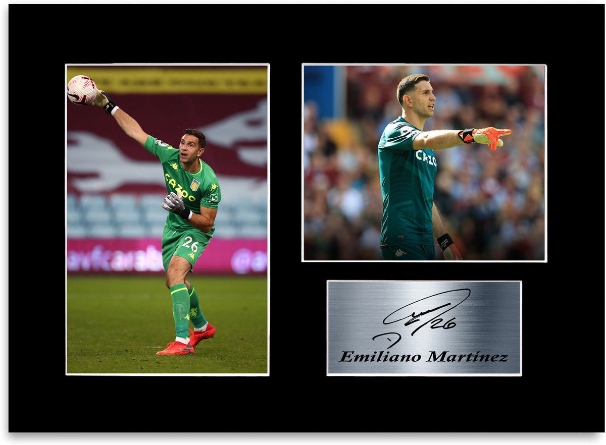 Emiliano Martinez Aston Villa Player Signed Photo Display Mount A4 Poster