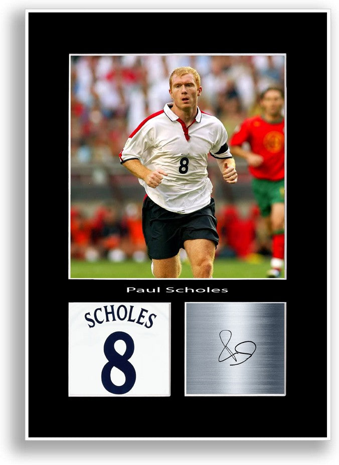Paul Scholes Football Player Poster Signed Print Photo A4 Wall Art Gift Idea