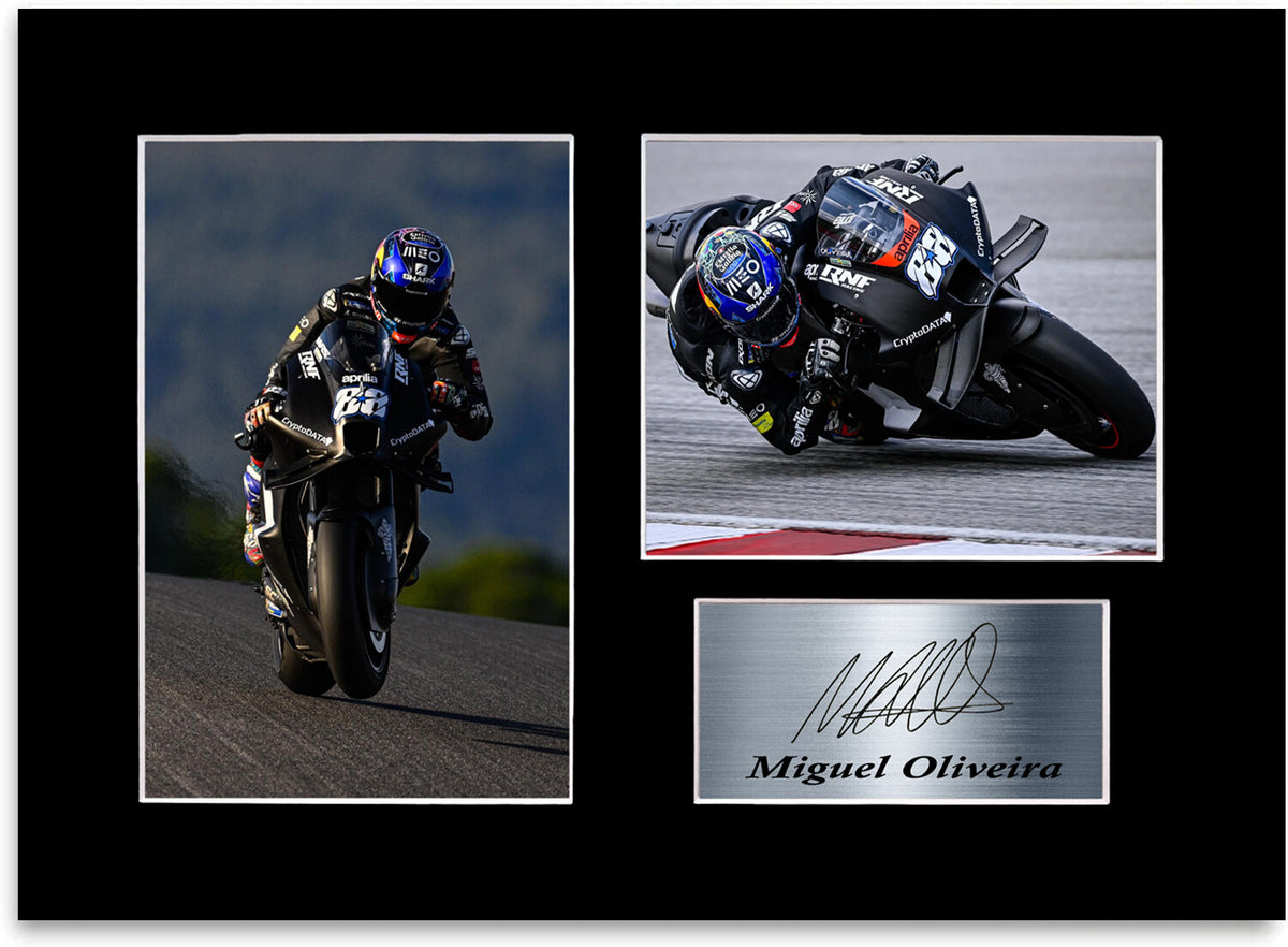 Miguel Oliveira Motorcycle Racer Poster Signed Photo Display Mount A4