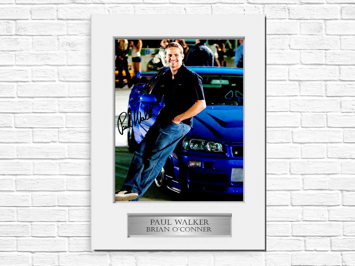 Paul Walker Brian O'Conner Signed Photo Display Mount A4 